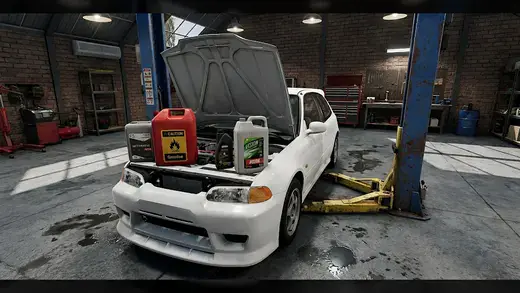 Vettura sul ponte sollevatore in Mechanic: Car Tuning Simulator